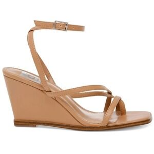 Dolce Vita Size 6.5 Natural Tan‎ Leather Strappy Wedge Sandals Eddle